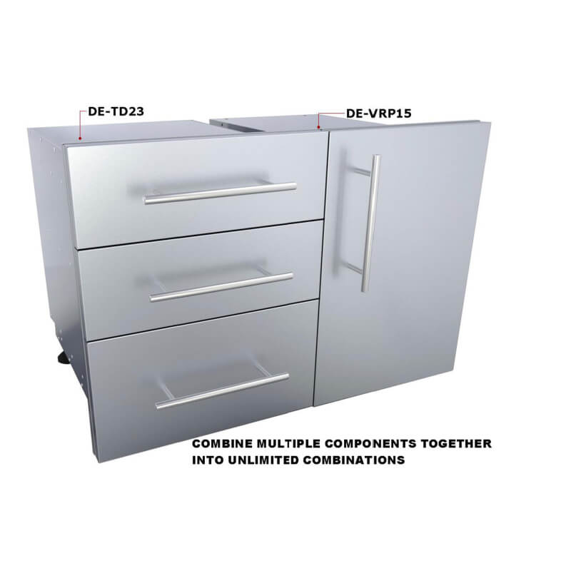 Sunstone Designer Series 15-Inch Single Door | Triple Drawer