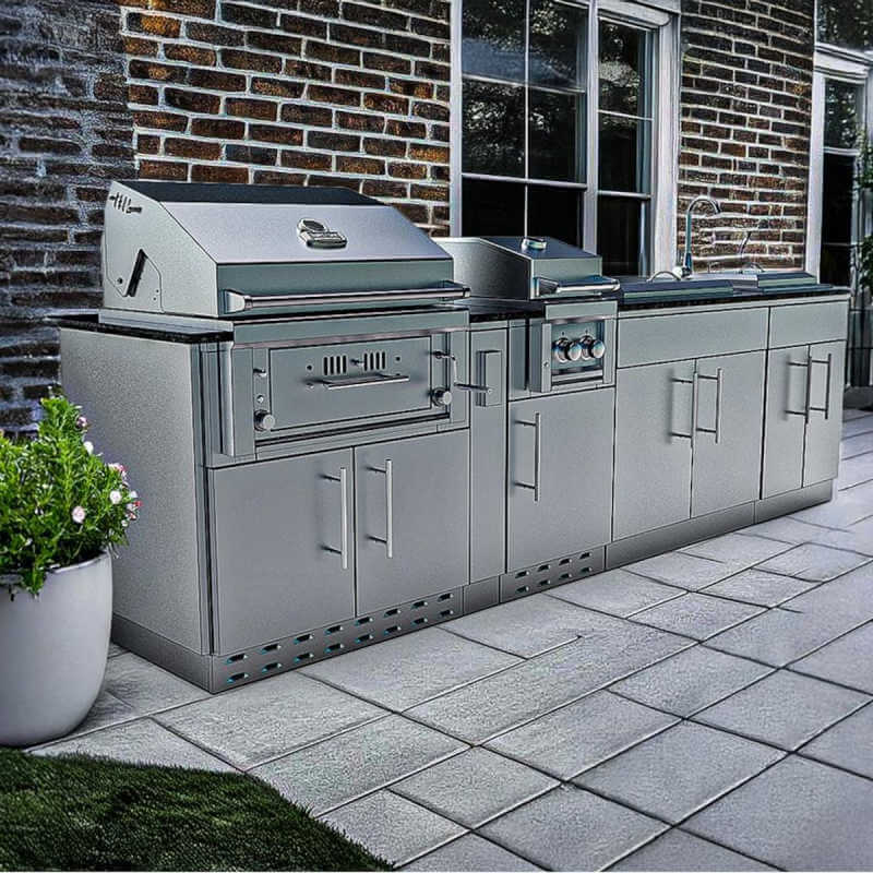 Sunstone Grills Alamo 10 Ft Outdoor Kitchen | Shown on Patio