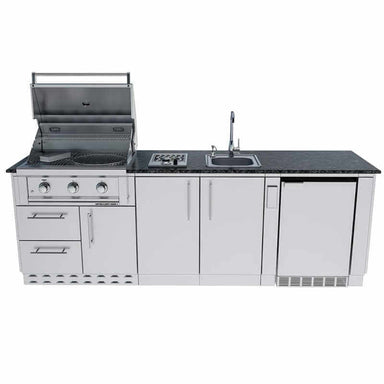 Sunstone Grills Bayou 8 1/2 Ft Outdoor Kitchen | Ruby 3 Burner Grill