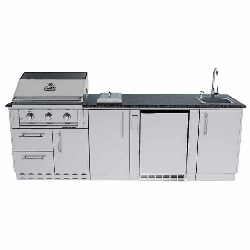 Sunstone Grills Bayou 8 1/2 Ft Outdoor Kitchen | Single Side Burner