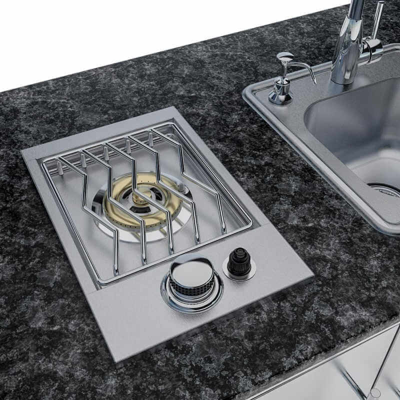 Sunstone Grills Bayou 8 1/2 Ft Outdoor Kitchen | Single Side Burner 