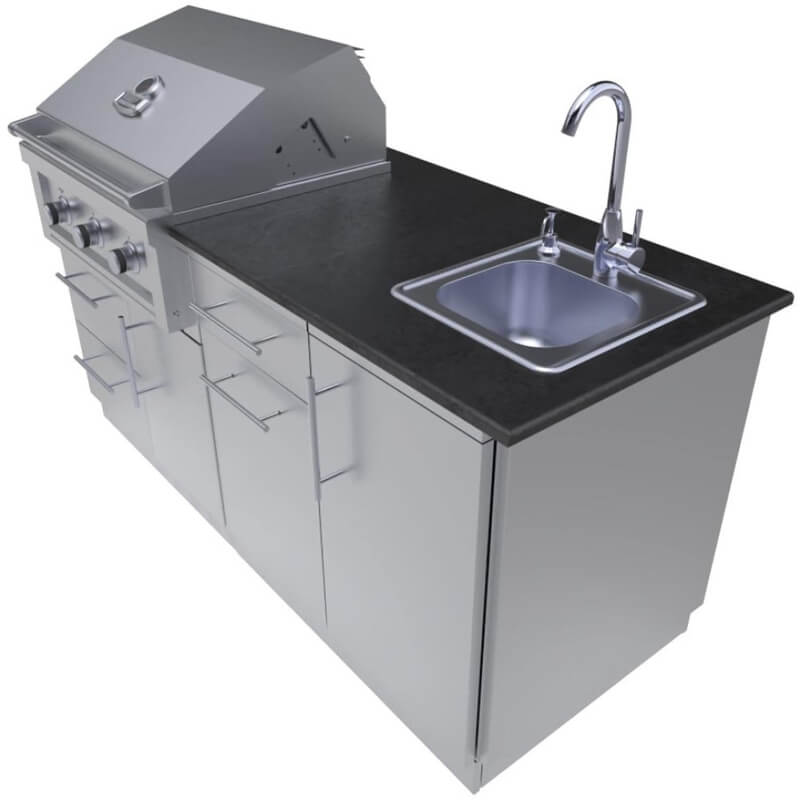 Sunstone Caprice Grill Island | Drop-In Bar Sink