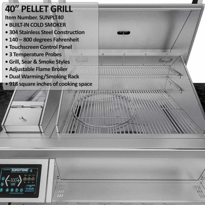 Sunstone Grills Cypress 11 1/2 Ft Outdoor Kitchen | Pellet Grill Features