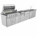 Sunstone Grills French Quarter 13 1/2 Ft Outdoor Kitchen | Ruby 5 Burner Gas Grill