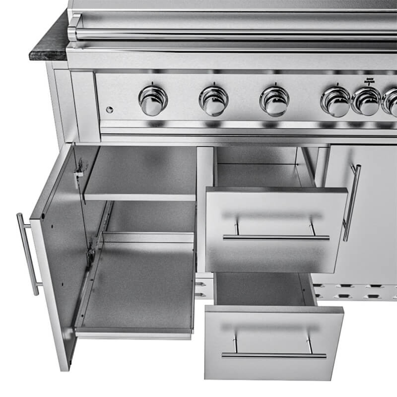 Sunstone Grills French Quarter 13 1/2 Ft Outdoor Kitchen | Grill Cabinet Storage
