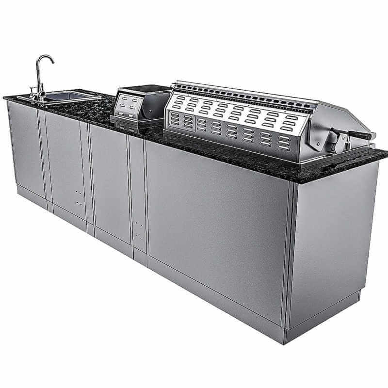 Sunstone Grills Gulf Breeze 10 Ft Outdoor Kitchen | Rear View