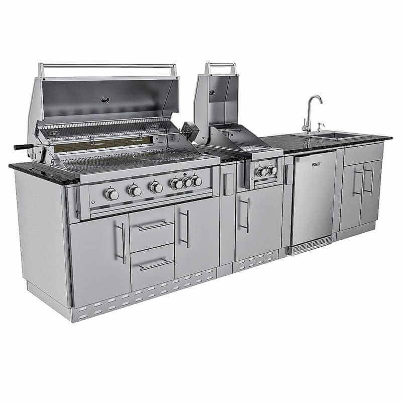 Sunstone Grills Gulf Breeze 10 Ft Outdoor Kitchen | Ruby 5 Gas Grill