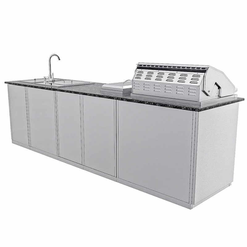 Sunstone Grills Magnolia 10 Ft Outdoor Kitchen | Rear View