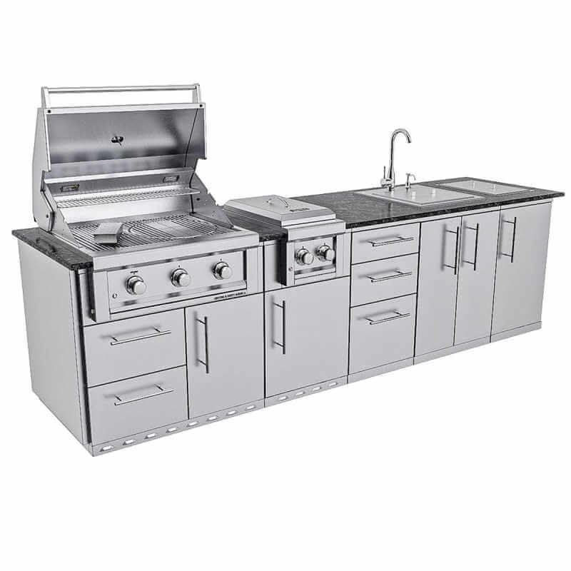 Sunstone Grills Magnolia 10 Ft Outdoor Kitchen | Storage Cabinets