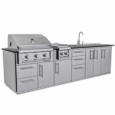Sunstone Grills Magnolia 10 Ft Outdoor Kitchen | Ruby 3 Burner Grill
