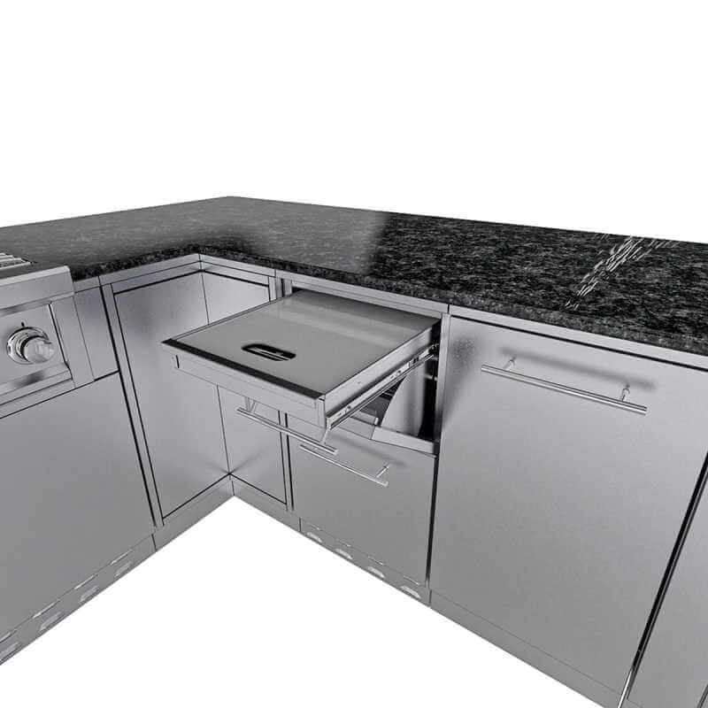 Sunstone Grills Rancher 11 Ft Outdoor Kitchen | Cutting Board Drawer w/ Paper Towel Holder