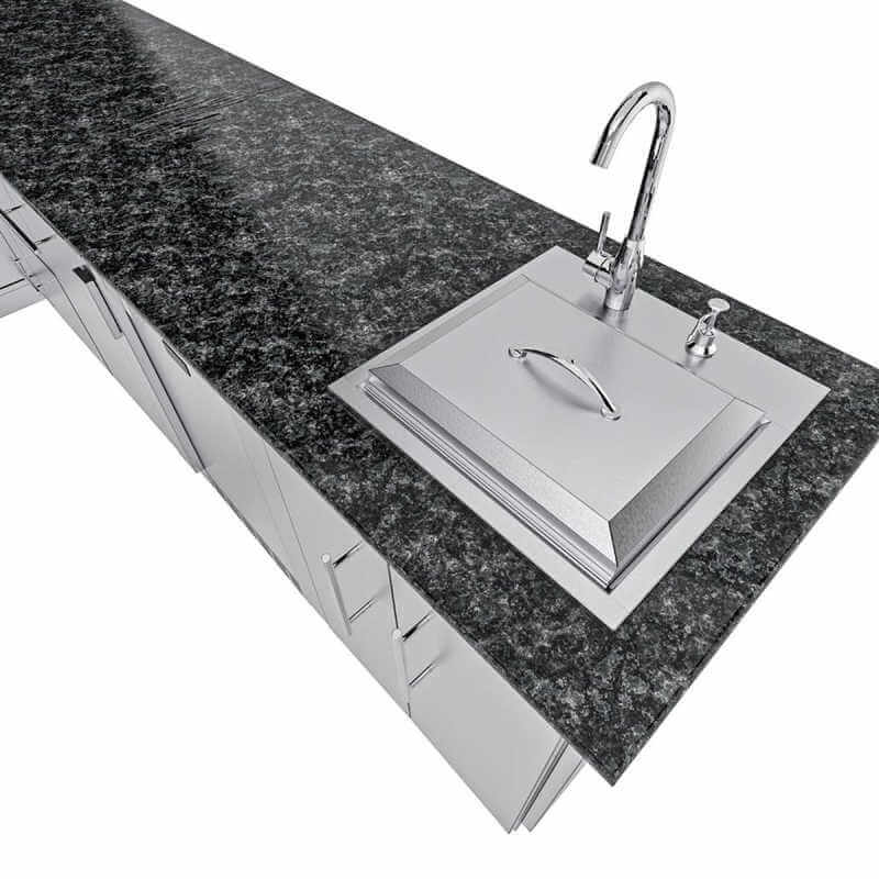 Sunstone Grills Rancher 11 Ft Outdoor Kitchen | Sink w/ Faucet & Cover
