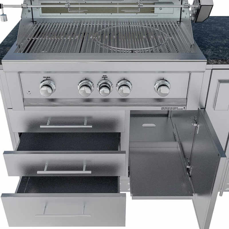 Sunstone Grills Savanna 16 Ft Outdoor Kitchen | Grill Cabinet Storage