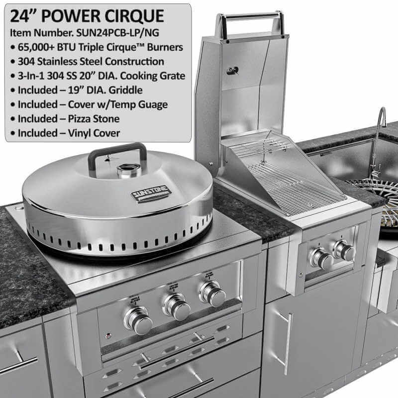 Sunstone Grills Tex-Cajun 9 Ft Outdoor Kitchen | Power Cique Detail