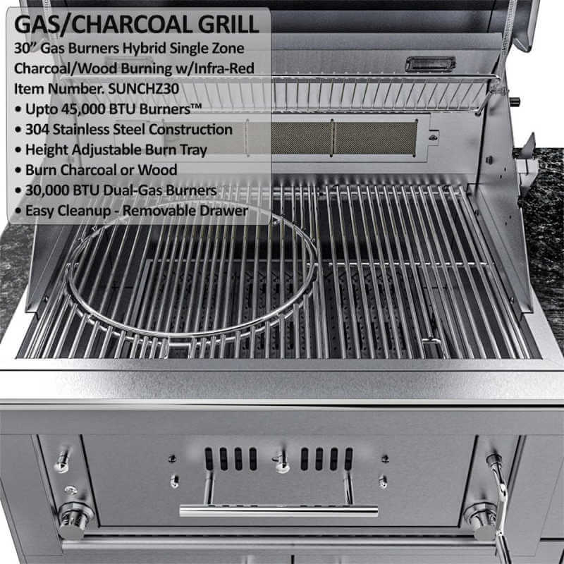 Sunstone Grills Texas Tango 19 Ft Outdoor Kitchen | Hybrid Charcoal Grill Detail