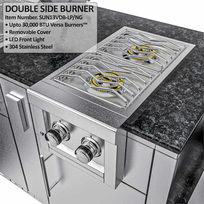 Sunstone Hill Country Outdoor Kitchen | Double Side Burner
