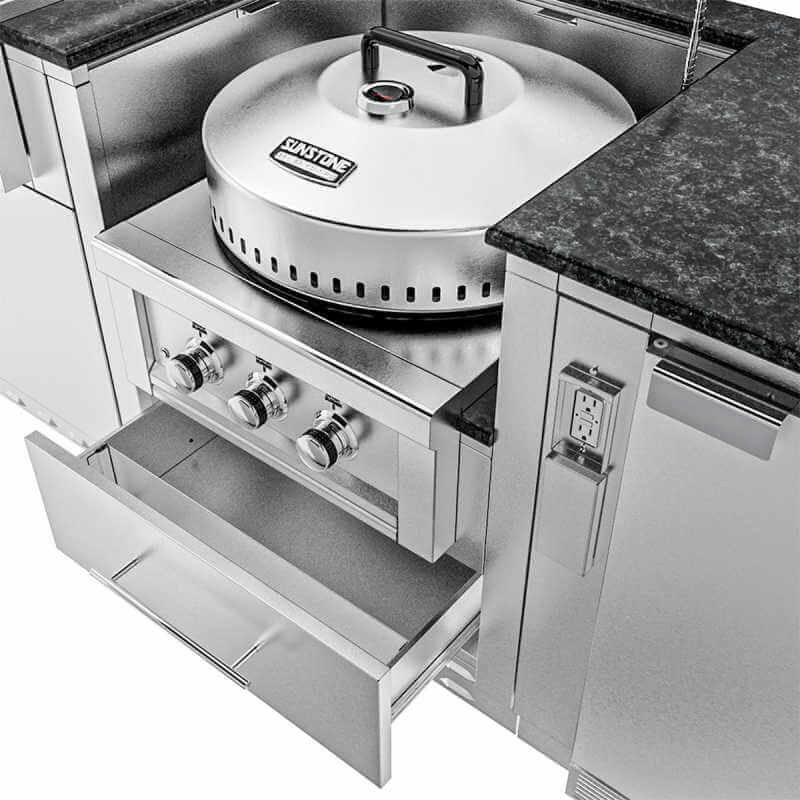 Sunstone Hill Country Outdoor Kitchen | Power Burner Storage