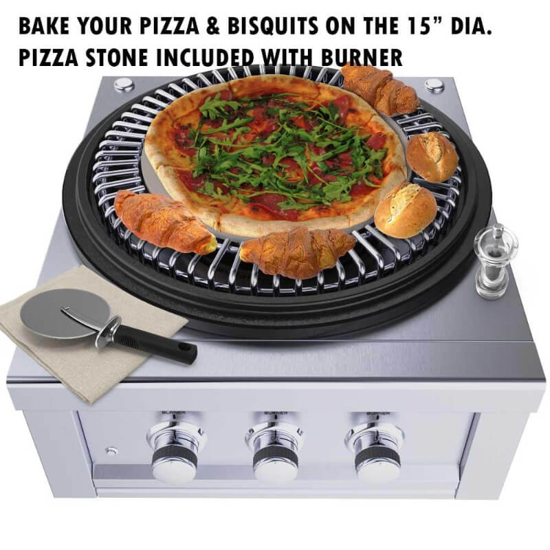 Sunstone 24 Inch Power Cirque Complete Package | Showing Pizza Stone