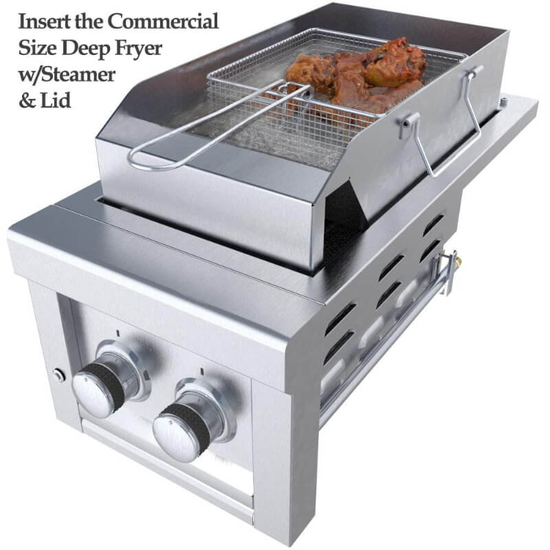 Sunstone Ruby Series 13 Inch Companion Pro Burner | Shown Upgraded Deep Fryer