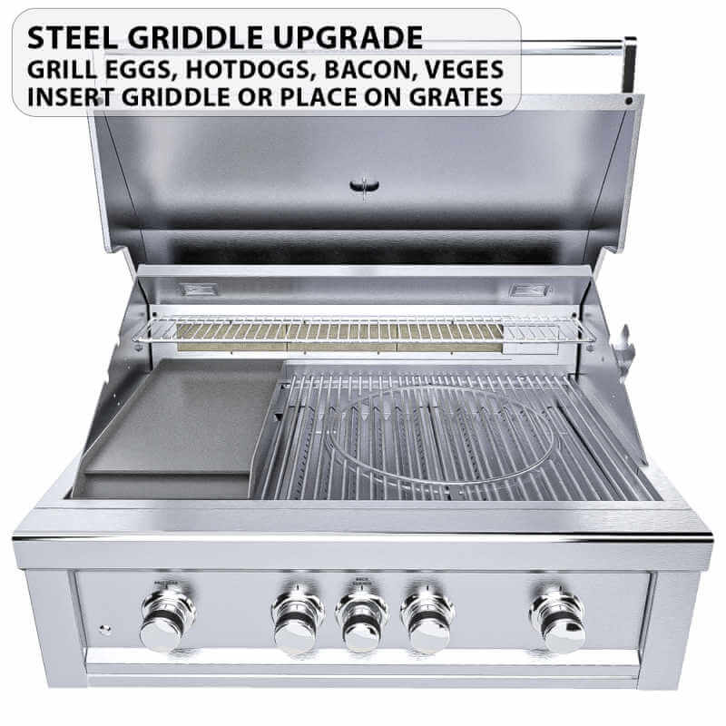 Sunstone Ruby 36-Inch 4-Burner  Gas Grill | Griddle Plate Upgrade