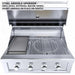 Sunstone Ruby 4 36 Inch 4 Burner Gas Grill | Griddle Plate