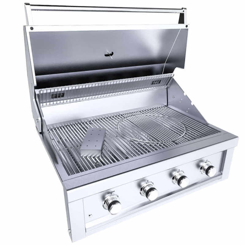 Sunstone Ruby 36-Inch 4-Burner Gas Grill | Smoker Tray