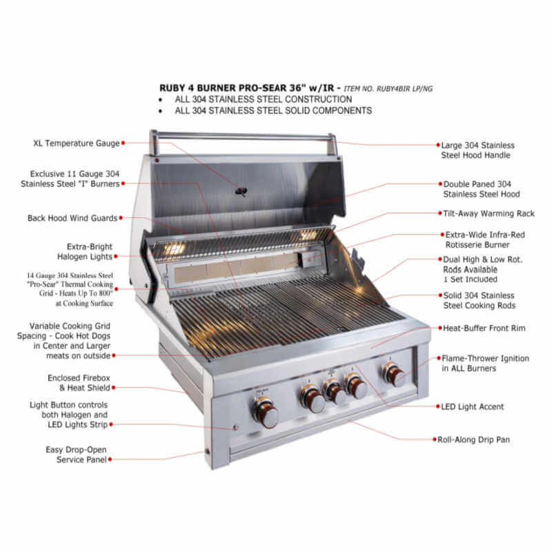 Sunstone Ruby 4 Grill | Features