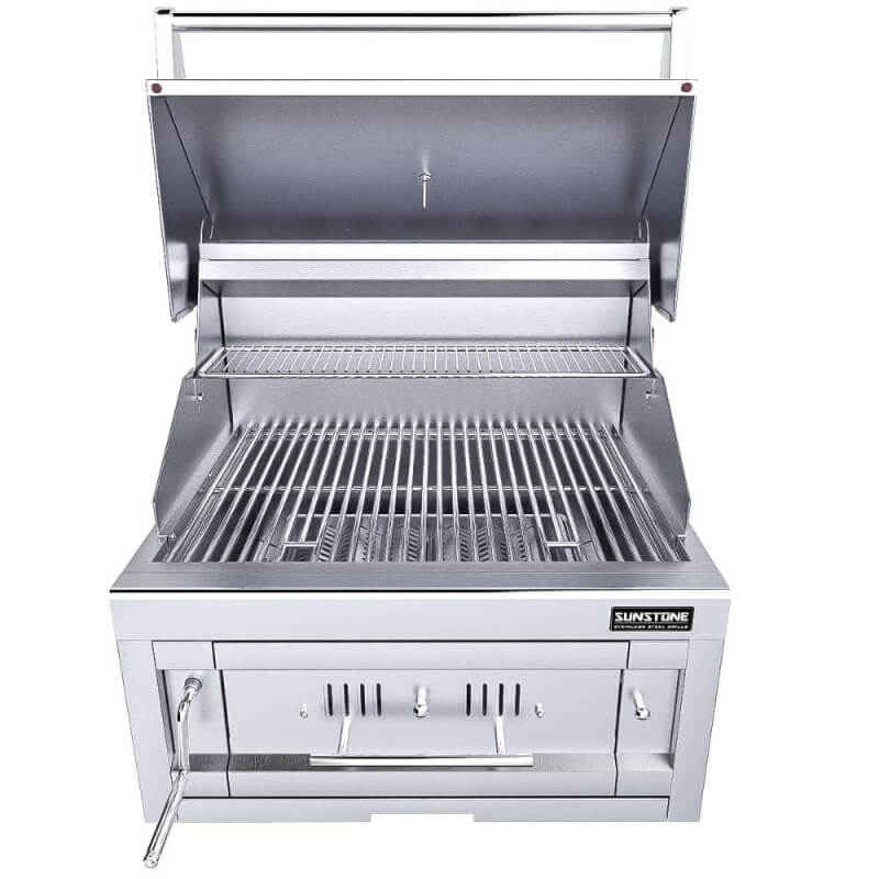 Sunstone 28 Inch Stainless Steel Charcoal Grill Hood | Double Lined Grill Hood