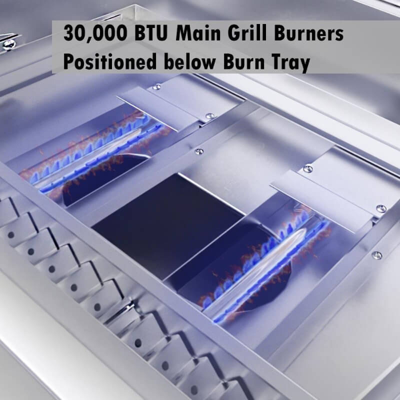 Sunstone 30 Inch Hybrid Grill | Gas Burners