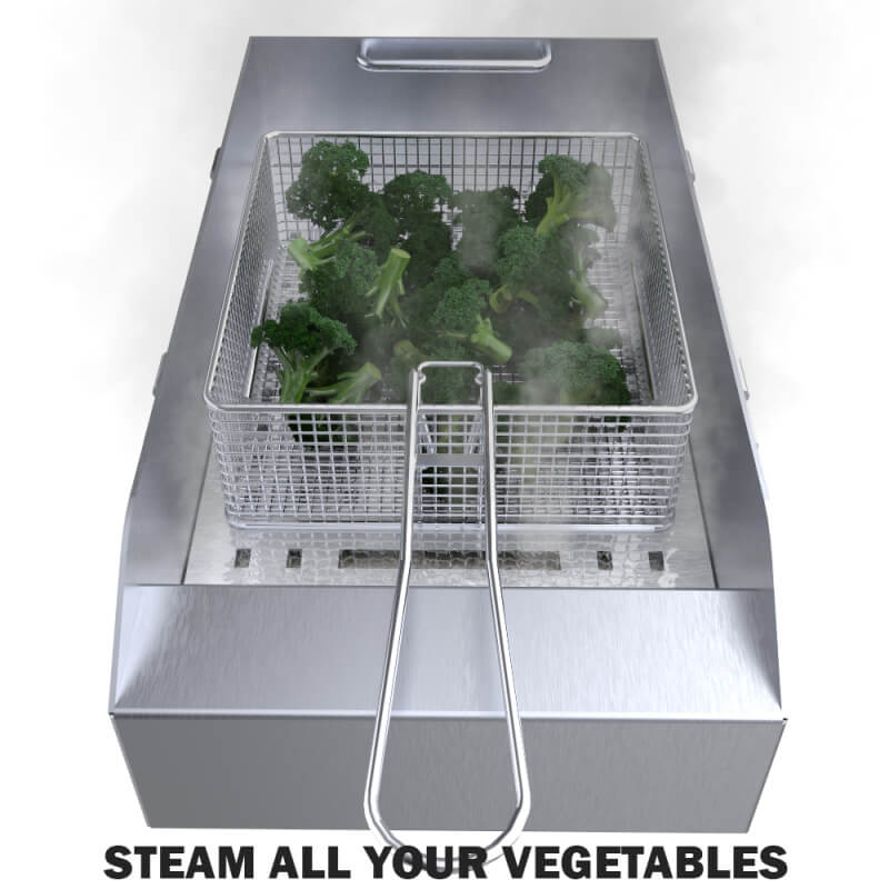 Sunstone Deep Fryer & Steamer Grill Insert | Steamed Broccoli