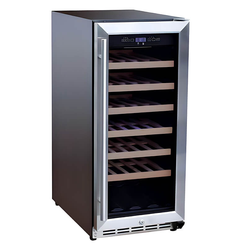 TrueFlame 15 Inch Outdoor Single Zone Wine Cooler | Stainless Steel Door Frame