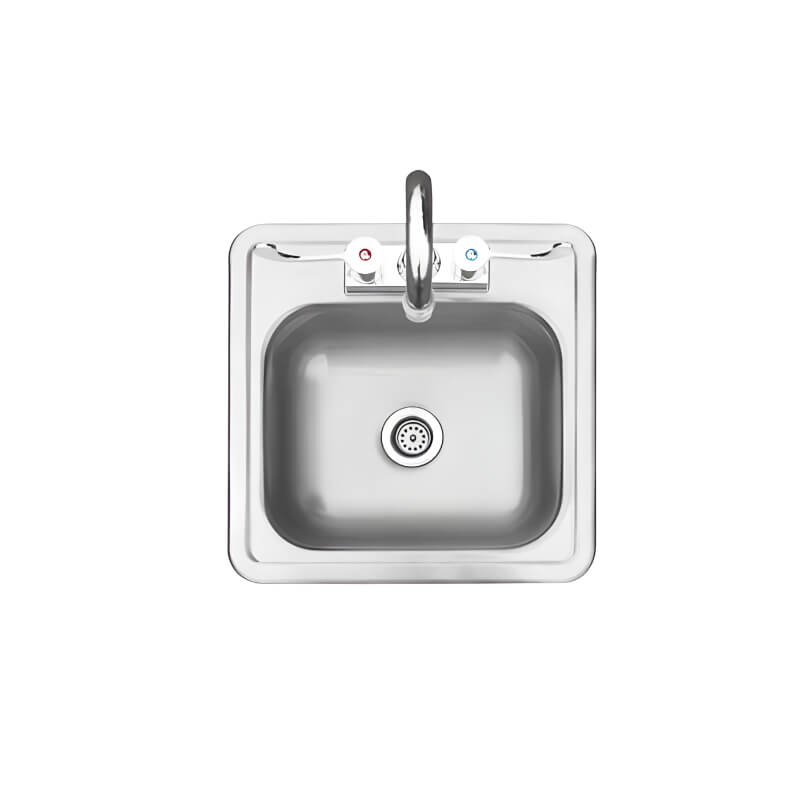 TrueFlame 15-Inch x 15-Inch Drop-in Sink - TF-NK-15D | Upper View 