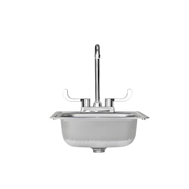 TrueFlame 15-Inch x 15-Inch Drop-in Sink | Hot and Cold Faucet