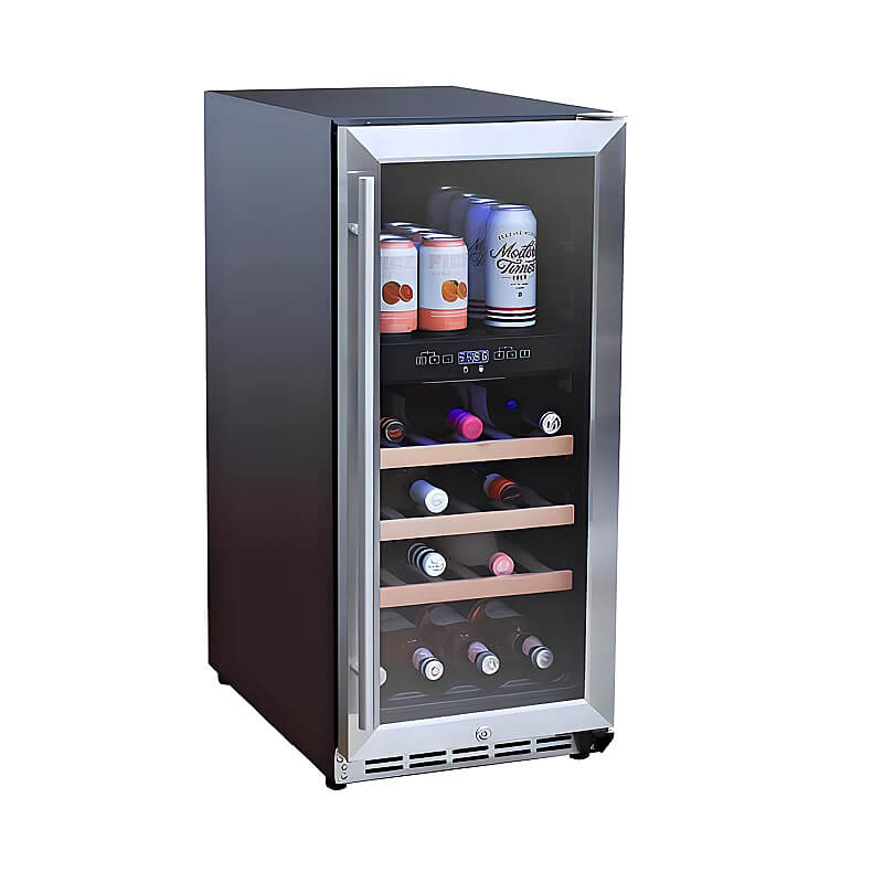 TrueFlame 15 Inch 3.2 Cu. Ft. Outdoor Dual Zone Wine Cooler | Front Ventilation