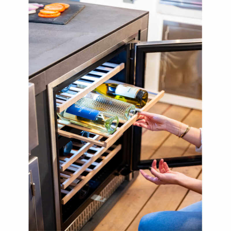 TrueFlame Dual Zone Wine Cooler | Wood Shelves