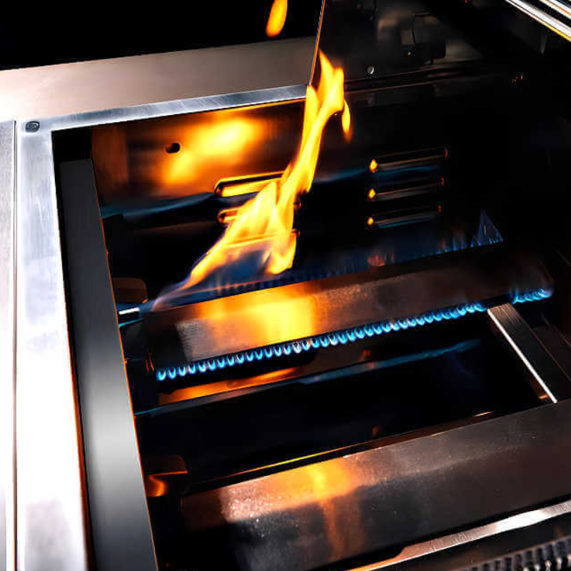 TrueFlame 32 Inch 4 Burner Built-In Gas Grill | 46,000 BTU Cast Stainless Burner Total