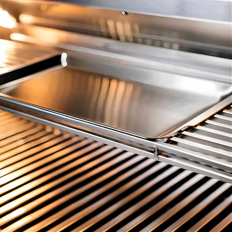 TrueFlame 32 Inch 4 Burner Built-In Gas Grill | Warming Rack Square Cooking Grates