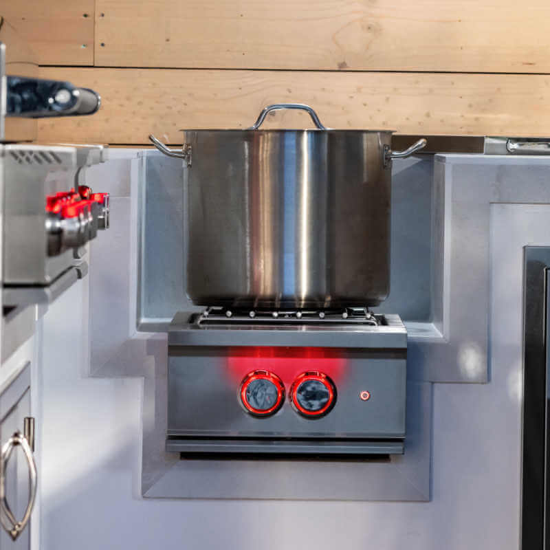 TrueFlame Built-In Stainless Steel Power Burner | Installed in Outdoor Kitchen Plunge