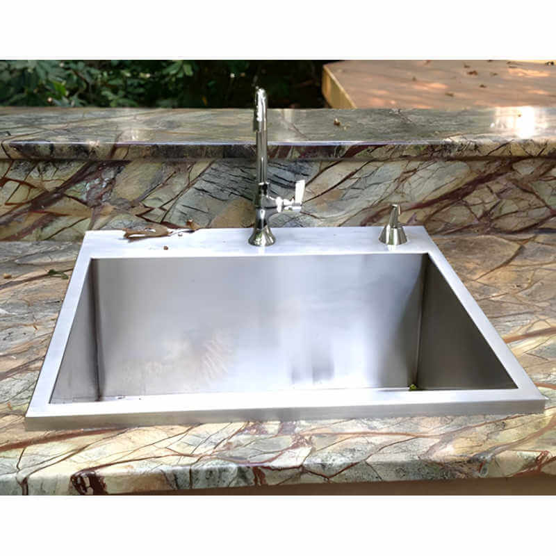 Twin Eagles 24-Inch Outdoor Sink | Shown With Granite Countertop