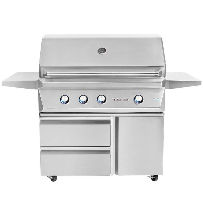 Twin Eagles 42-Inch 3-Burner Gas Grill with Infrared Rotisserie Burner On Deluxe Cart
