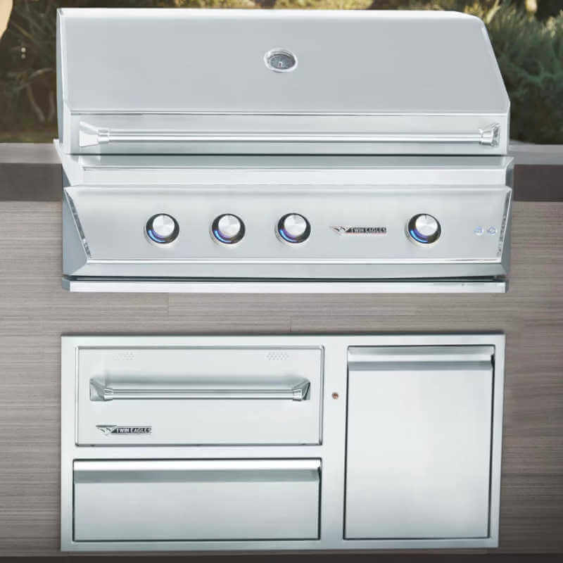 Twin Eagles 42" Warming Drawer Combo | Shown With Grill