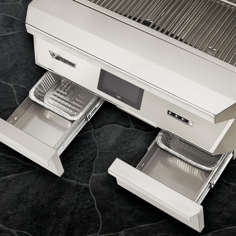 Twin Eagles Built-In Pellet Grill | Dual Drip Trays