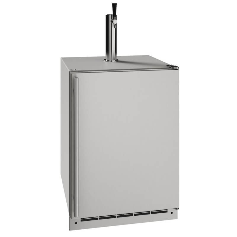 U-Line 24-Inch 5.5 Cu. Ft. Outdoor Rated Kegerator w/ Single Tap Tower Kit - Stainless Steel