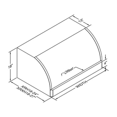 Vent-A-Hood 42 x 33-Inch 900 CFM Stainless Steel Vent Hood | Dimensions