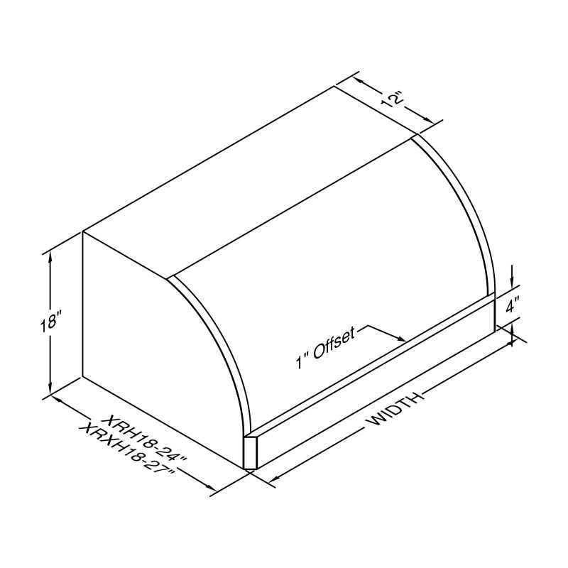 Vent-A-Hood 42 x 33-Inch 900 CFM Stainless Steel Vent Hood | Dimensions