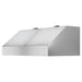 Vent A Hood 48 Inch 1200 CFM Stainless Steel Professional Wall Mount Range Hood w/ Blower Transition Angled Left White Background