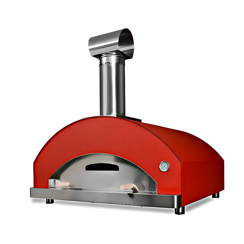 Vesuvio Massimo Wood Fired Countertop Pizza Oven | Stainless Steel Door with Dual Wooden Handles