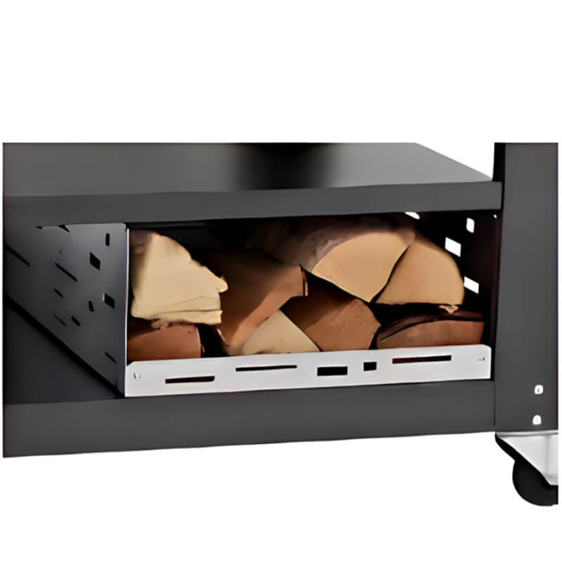 Vesuvio Medio Wood-Fired Pizza Oven Cart | Stainless Steel Wood Holder