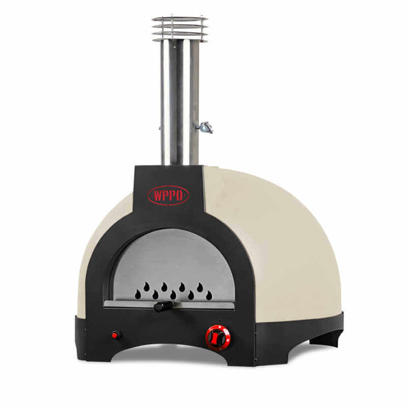 WPPO Infinity 66-Inch Wood/Gas Hybrid Pizza Oven | Ivory Beige