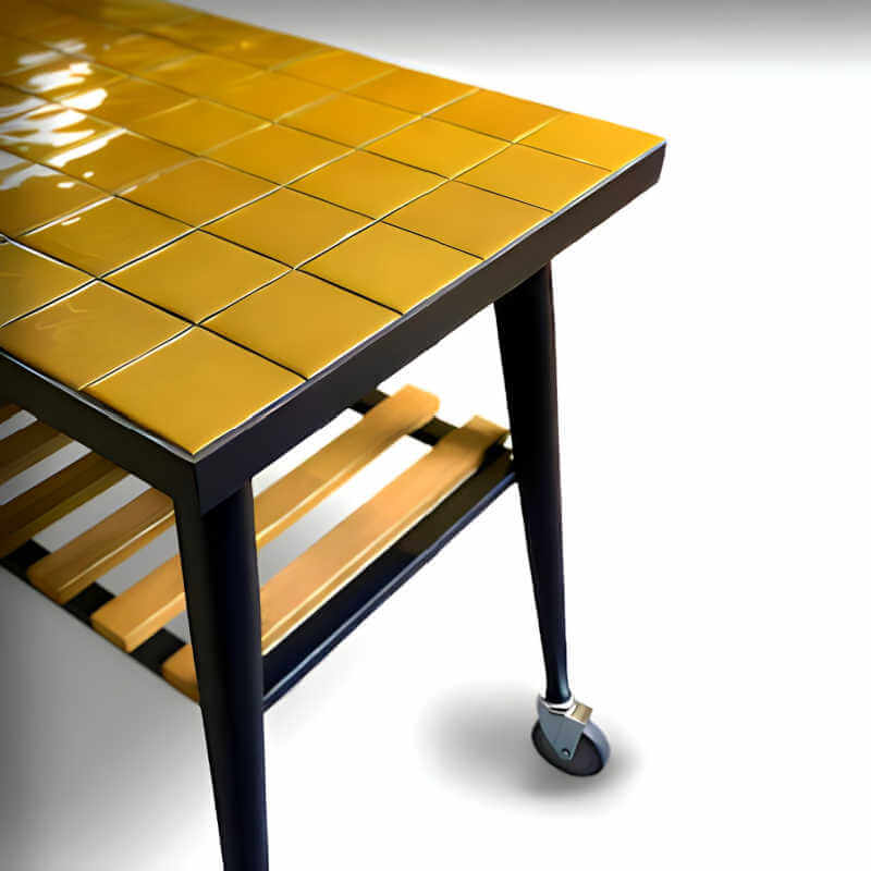 WPPO Infinity Side Table Long Side | Yellow Tile